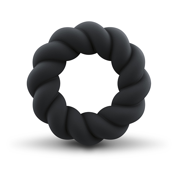 Rocks-off – Twist Non Vibrating Liquid Silicone Ring Black