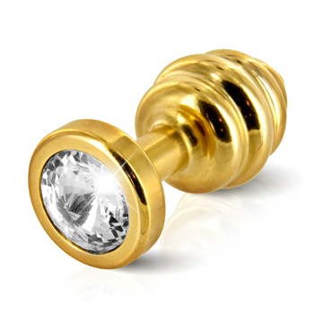 Diogol - Ano Butt Plug Geribbeld Verguld 30 mm