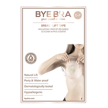 Bye Bra - Breast Lift & Silicone Nipple Covers D-F 3 Pairs