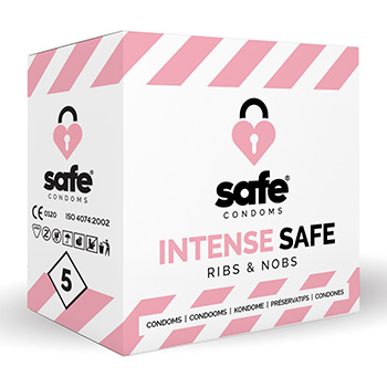 SAFE - Condoms Intense Safe Ribs & Nobs (5 pcs)