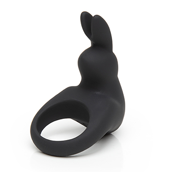 Happy Rabbit - Oplaadbare Vibrerende Rabbit Cock Ring Zwart