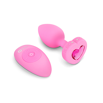 B-Vibe - Vibrerende Hartvormige Butt Plug S/M Roze