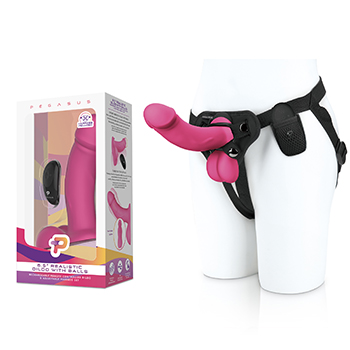 Pegasus - 6.5 Inch Realistic Silicone Dildo with Balls and Harness Pink