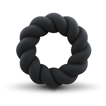 Rocks-off - Twist Non Vibrating Liquid Silicone Ring Black